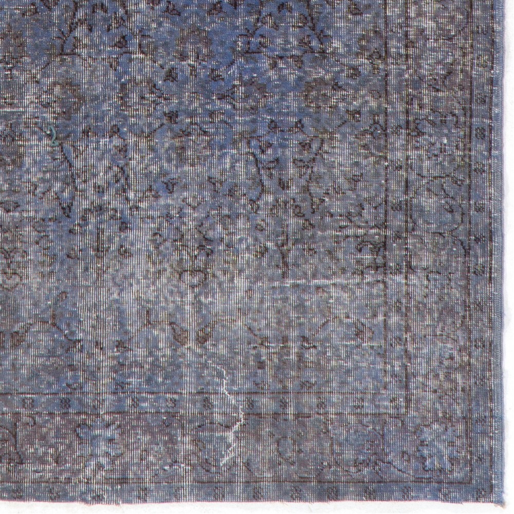 Gray Color Overdyed Handmade Vintage Turkish Rug. Great 4 Modern Interiors