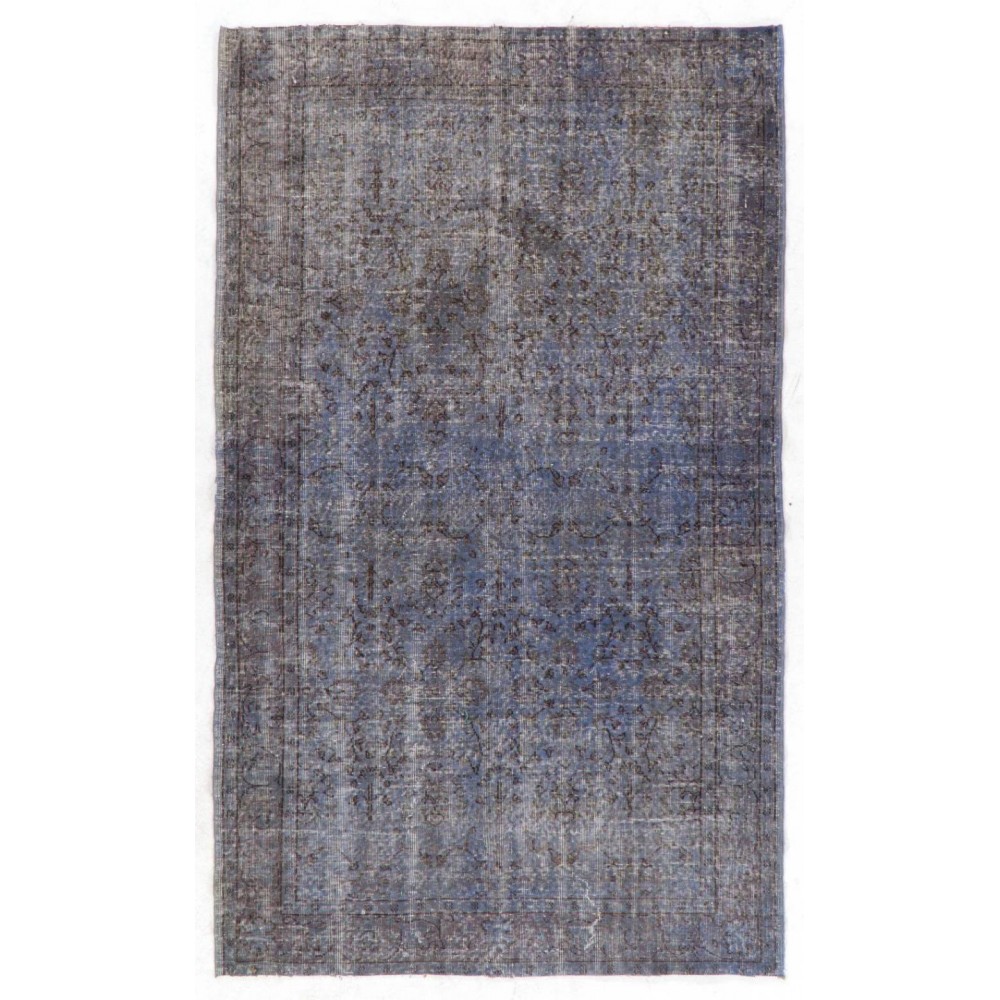 Gray Color Overdyed Handmade Vintage Turkish Rug. Great 4 Modern Interiors