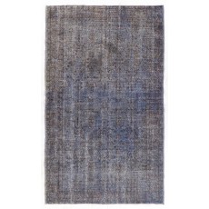 Gray Color Overdyed Handmade Vintage Turkish Rug. Great 4 Modern Interiors