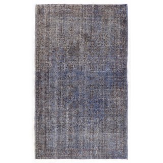 Gray Color Overdyed Handmade Vintage Turkish Rug. Great 4 Modern Interiors