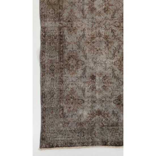Gray Color OVERDYED Handmade Vintage Turkish Rug Gray Color OVERDYED Handmade Vintage Turkish Rug