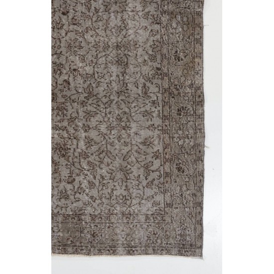 Gray Color OVERDYED Handmade Vintage Turkish Rug Gray Color OVERDYED Handmade Vintage Turkish Rug