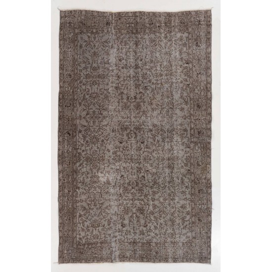 Gray Color OVERDYED Handmade Vintage Turkish Rug Gray Color OVERDYED Handmade Vintage Turkish Rug