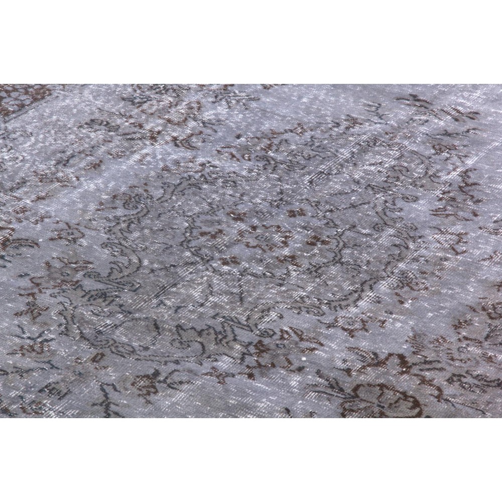 Contemporary Handmade Turkish Area Rug in Gray Color