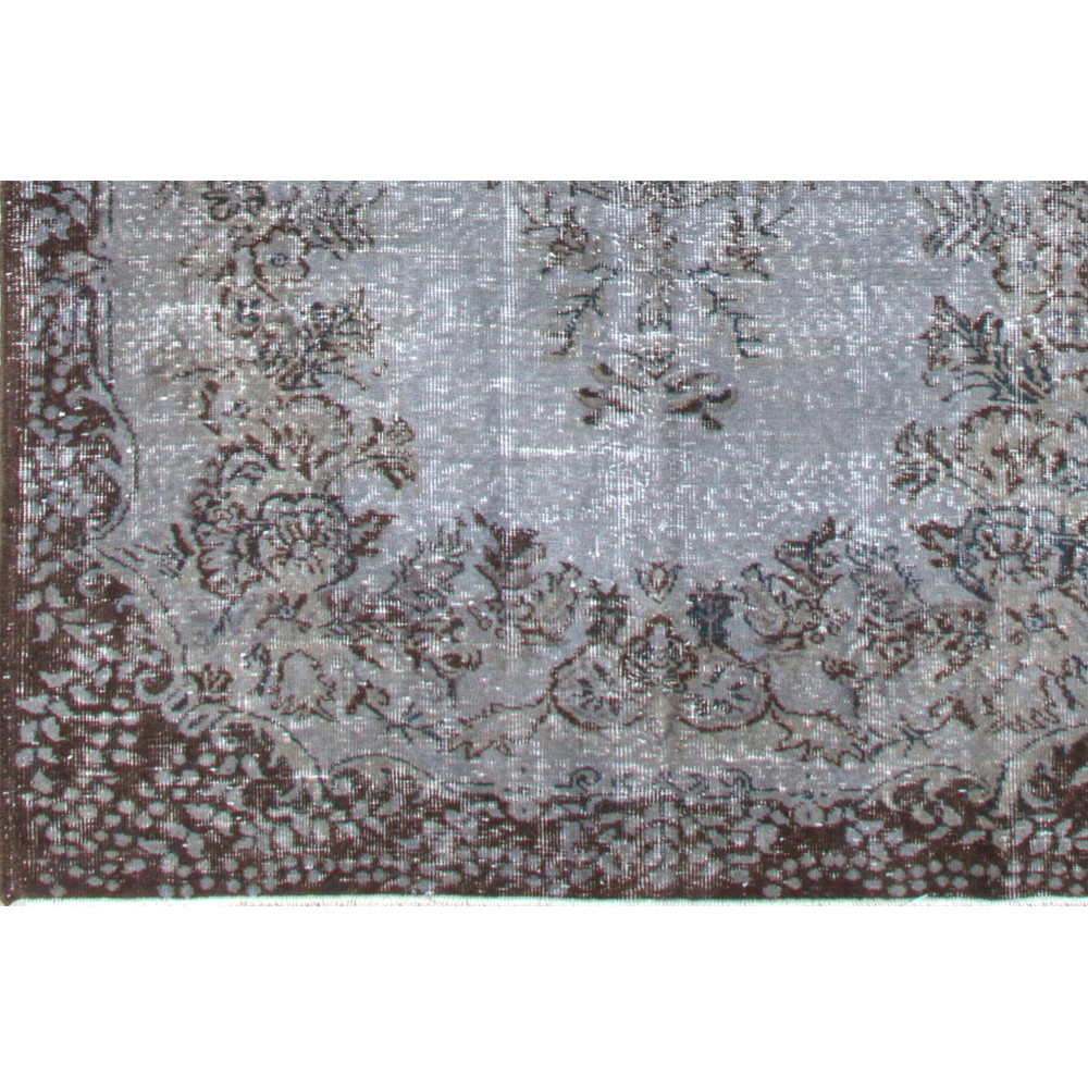 Contemporary Handmade Turkish Area Rug in Gray Color