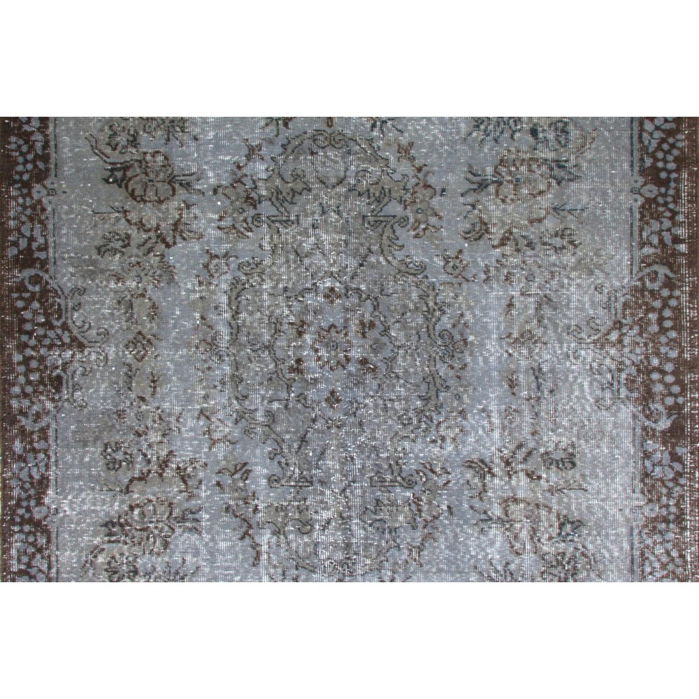 Contemporary Handmade Turkish Area Rug in Gray Color