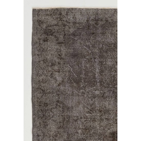 Gray Color OVERDYED Handmade Vintage Turkish Rug