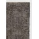 Handmade Turkish Rug in Gray Color, Modern Upcycled Wool Grey Rug