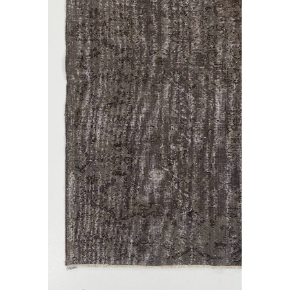 Handmade Turkish Rug in Gray Color, Modern Upcycled Wool Grey Rug