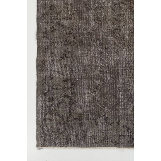 Gray Color OVERDYED Handmade Vintage Turkish Rug