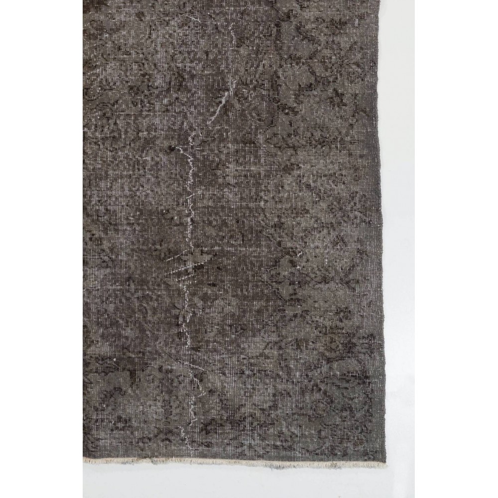 Handmade Turkish Rug in Gray Color, Modern Upcycled Wool Grey Rug