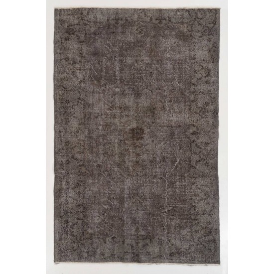 Gray Color OVERDYED Handmade Vintage Turkish Rug Gray Color OVERDYED Handmade Vintage Turkish Rug