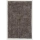 Gray Color OVERDYED Handmade Vintage Turkish Rug