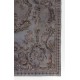 Gray Color Overdyed Handmade Vintage Turkish Rug with Medallion Design