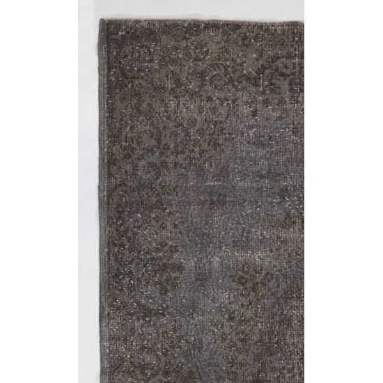 Gray Color OVERDYED Distressed Vintage Turkish Rug Gray Color OVERDYED Distressed Vintage Turkish Rug