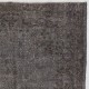 Gray Color Overdyed Distressed Vintage Turkish Area Rug