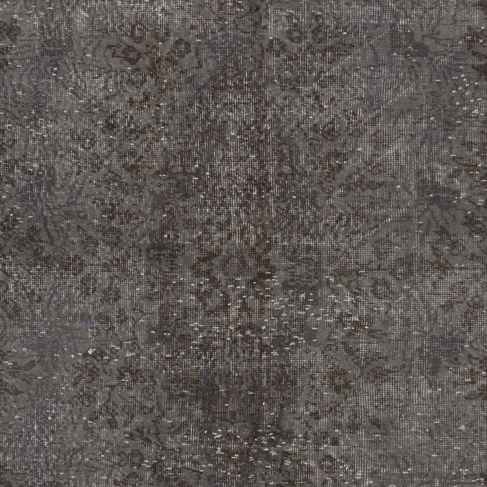 Gray Color Overdyed Distressed Vintage Turkish Area Rug