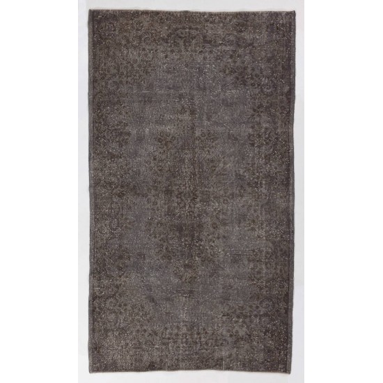 Gray Color OVERDYED Distressed Vintage Turkish Rug Gray Color OVERDYED Distressed Vintage Turkish Rug