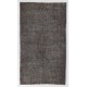 Gray Color Overdyed Distressed Vintage Turkish Area Rug