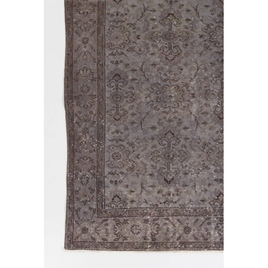 Gray Color OVERDYED Handmade Vintage Turkish Rug Gray Color OVERDYED Handmade Vintage Turkish Rug