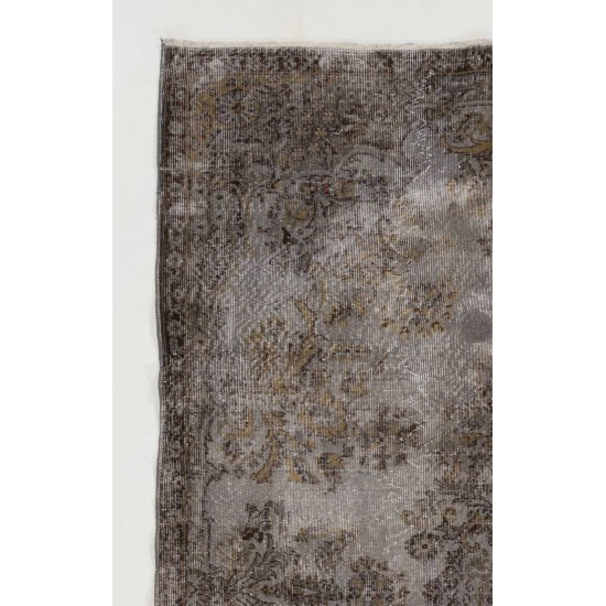 Gray Color OVERDYED Handmade Vintage Turkish Rug Gray Color OVERDYED Handmade Vintage Turkish Rug