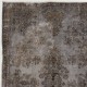 Handmade Turkish Rug in Gray Color, Modern Upcycled Wool Grey Rug