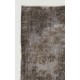 Handmade Turkish Rug in Gray Color, Modern Upcycled Wool Grey Rug