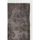 Handmade Turkish Rug in Gray Color, Modern Upcycled Wool Grey Rug