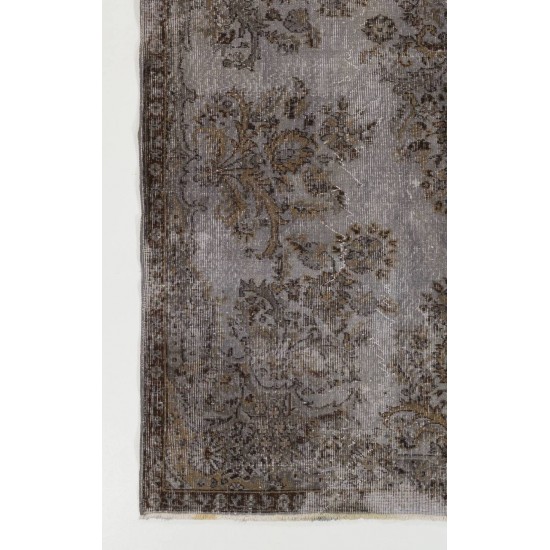 Gray Color OVERDYED Handmade Vintage Turkish Rug Gray Color OVERDYED Handmade Vintage Turkish Rug