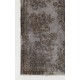 Handmade Turkish Rug in Gray Color, Modern Upcycled Wool Grey Rug