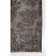 Handmade Turkish Rug in Gray Color, Modern Upcycled Wool Grey Rug