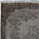 Gray Color Handmade Vintage Turkish Rug with Medallion Design