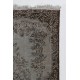 Gray Color Handmade Vintage Turkish Rug with Medallion Design