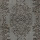 Gray Color Handmade Vintage Turkish Rug with Medallion Design