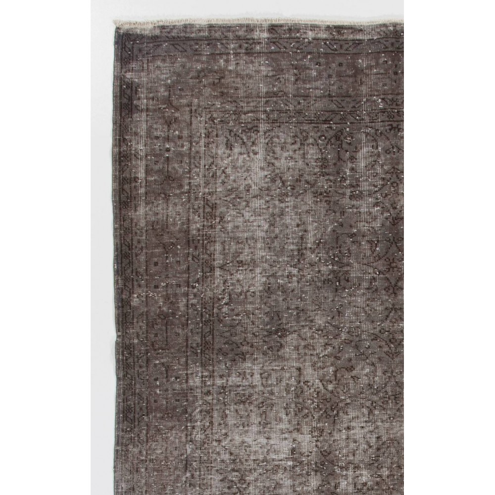Handmade Vintage Turkish Rug in Gray Color