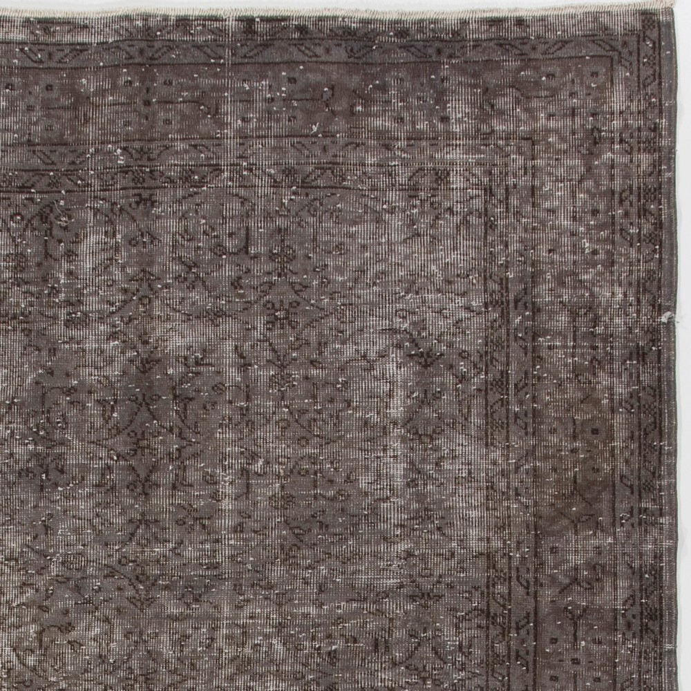 Handmade Vintage Turkish Rug in Gray Color
