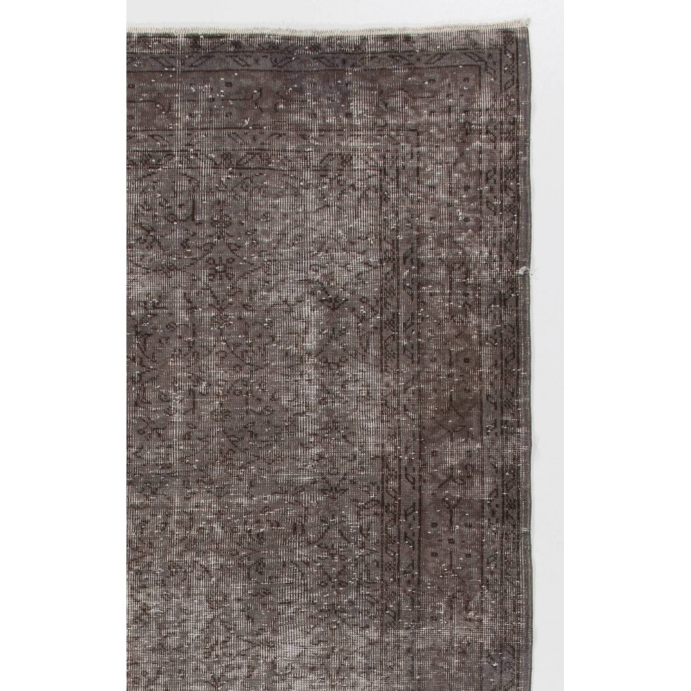 Handmade Vintage Turkish Rug in Gray Color