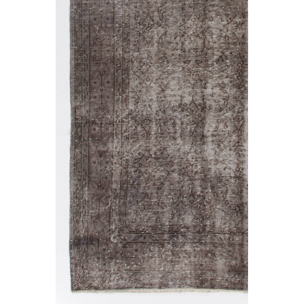 Handmade Vintage Turkish Rug in Gray Color