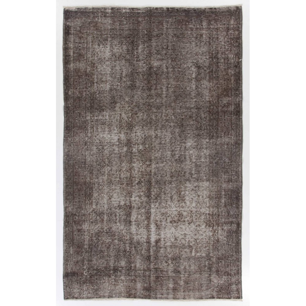 Handmade Vintage Turkish Rug in Gray Color