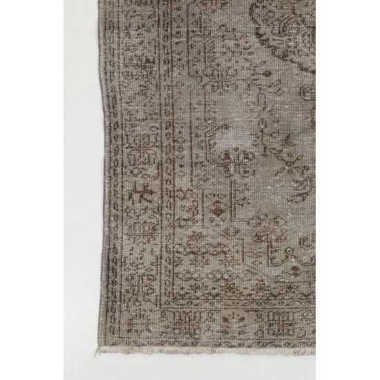 Gray Color OVERDYED Handmade Vintage Turkish Rug Gray Color OVERDYED Handmade Vintage Turkish Rug