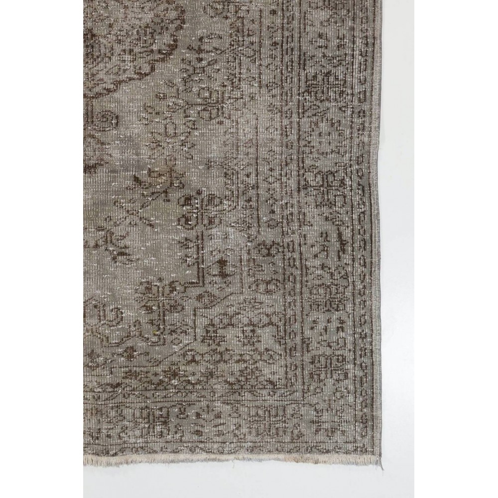 Handmade Turkish Rug in Gray Color, Modern Upcycled Wool Grey Rug