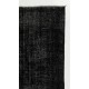 Distressed Vintage Handmade Turkish Rug Over-dyed in Black & Gray Color. Distressed Vintage Handmade Turkish Rug Over-dyed in Black & Gray Color.