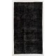 Distressed Vintage Handmade Turkish Rug Over-dyed in Black & Gray Color. Distressed Vintage Handmade Turkish Rug Over-dyed in Black & Gray Color.