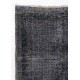Handmade Turkish Rug in Black Color, Modern Upcycled Wool Rug