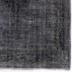 Handmade Turkish Rug in Black Color, Modern Upcycled Wool Rug
