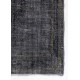 Handmade Turkish Rug in Black Color, Modern Upcycled Wool Rug