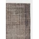 Gray Color Overdyed Distressed Vintage Turkish Rug
