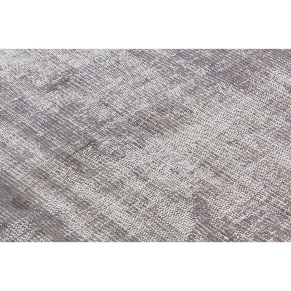 Gray Color Overdyed Distressed Vintage Turkish Rug
