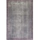 Gray Color Overdyed Distressed Vintage Turkish Rug