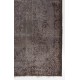 Gray Color Overdyed Handmade Vintage Turkish Rug